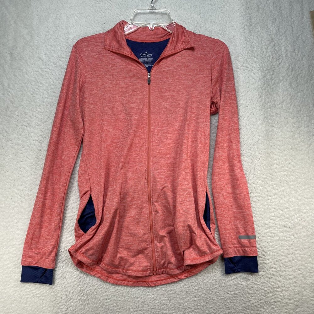 Cuddle Duds Athletic Top Womens Small Red Blue Long Sleeve Athletic Full Zip